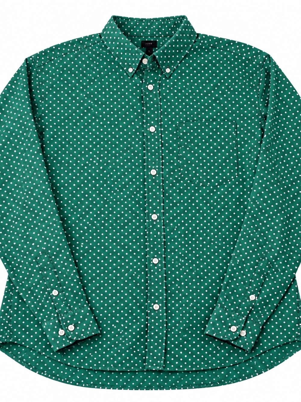 Medium. H&M Green Polka Dot Button Up Shirt.